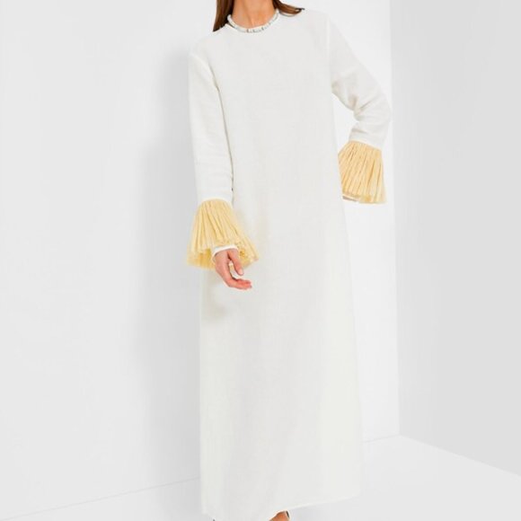 Sleeper Crusoe Raffia Linen Maxi Dress - Picture 1 of 16